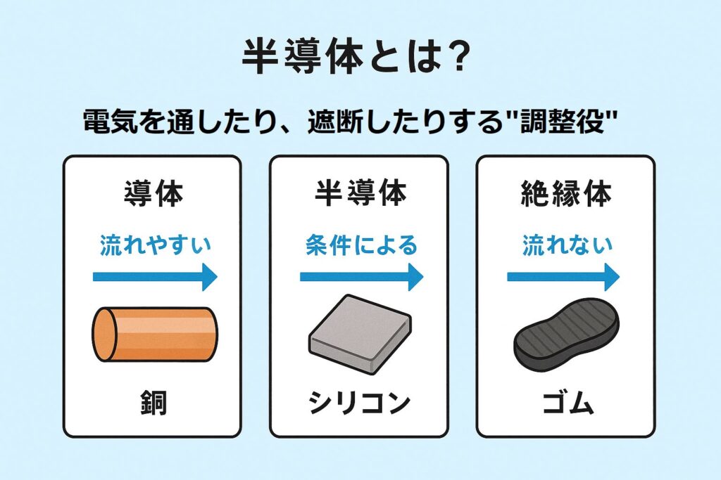半導体とは?電気を通したり、遮断したりする’調整役’